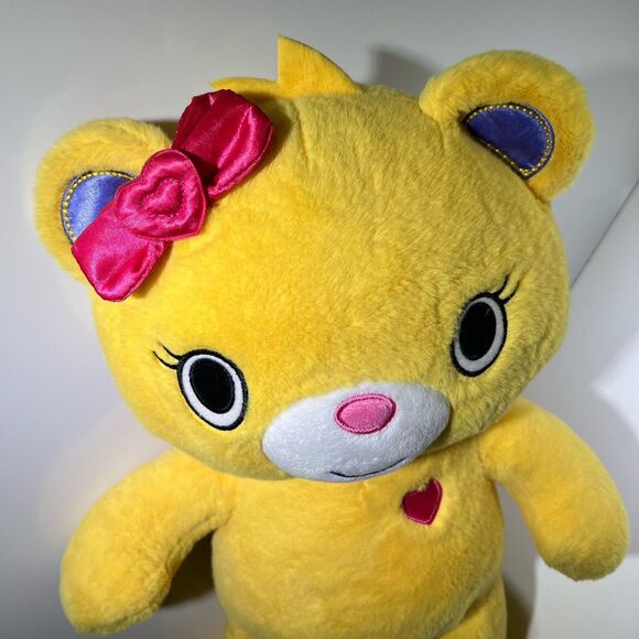 Build A Bear Workshop Yellow Kawaii Kabu Bearnice Kawaii 17" Plush Bear Pink Bow - Picture 2 of 6